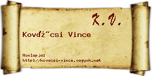 Kovácsi Vince névjegykártya