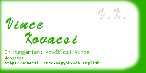 vince kovacsi business card